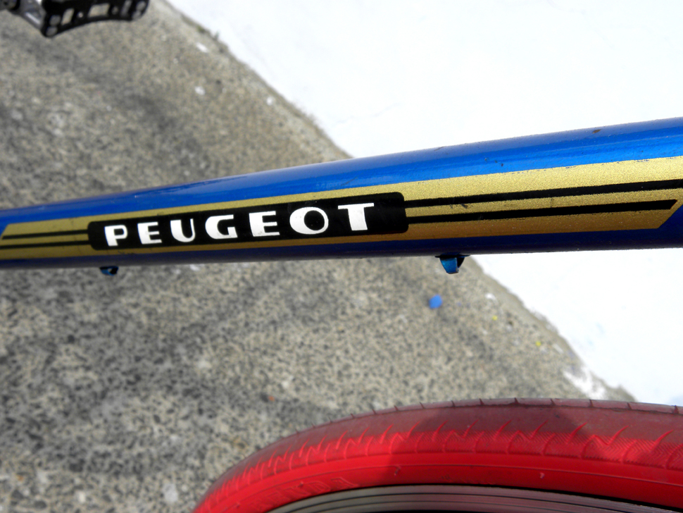 Singlespeed Peugeot Herrenrad Blau Rot